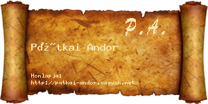Pátkai Andor névjegykártya